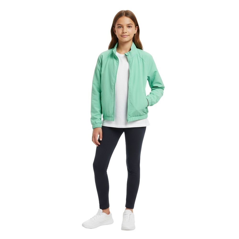 Z by ZELLA Jacket Girls‎ Size L (10/12) Green Windbreaker Full Zip Active Casual